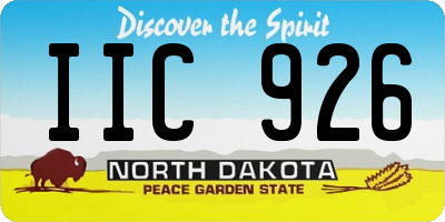ND license plate IIC926