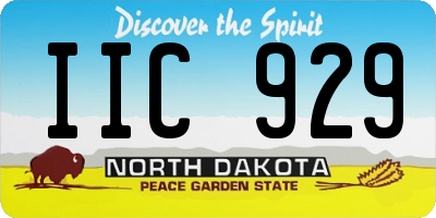ND license plate IIC929