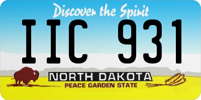 ND license plate IIC931