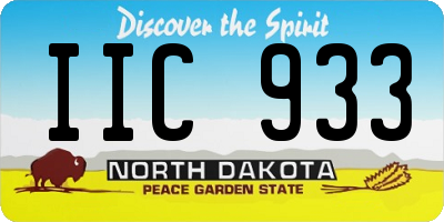 ND license plate IIC933