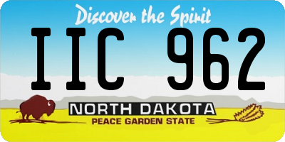 ND license plate IIC962