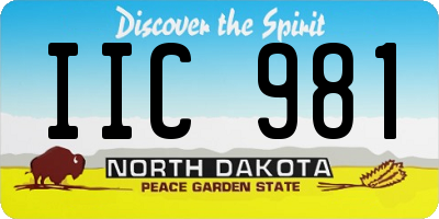 ND license plate IIC981