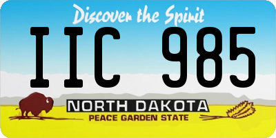 ND license plate IIC985