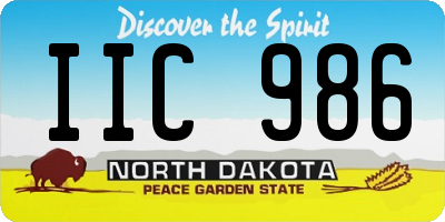 ND license plate IIC986