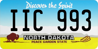 ND license plate IIC993