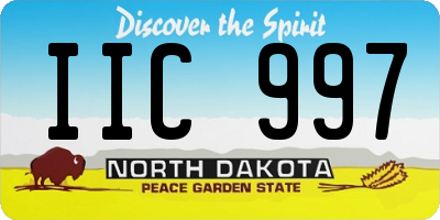 ND license plate IIC997
