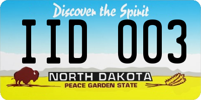 ND license plate IID003