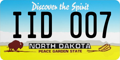 ND license plate IID007