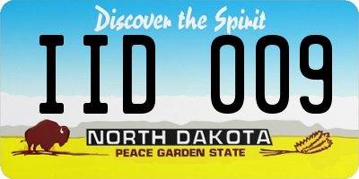 ND license plate IID009