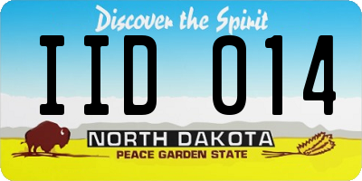 ND license plate IID014