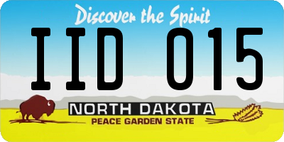 ND license plate IID015