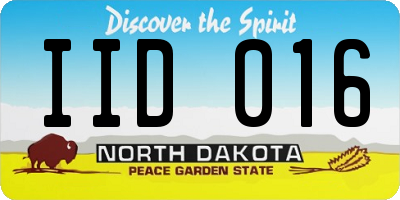ND license plate IID016