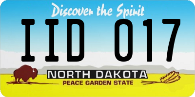 ND license plate IID017