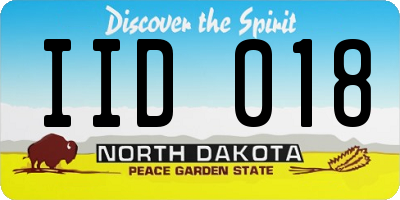 ND license plate IID018