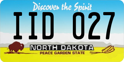 ND license plate IID027