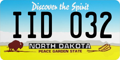 ND license plate IID032