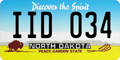 ND license plate IID034