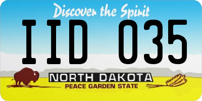 ND license plate IID035