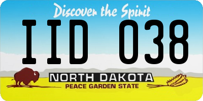 ND license plate IID038