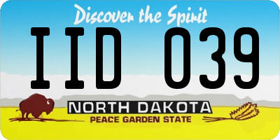 ND license plate IID039
