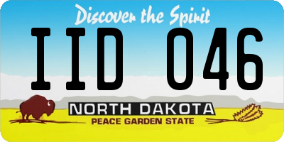 ND license plate IID046