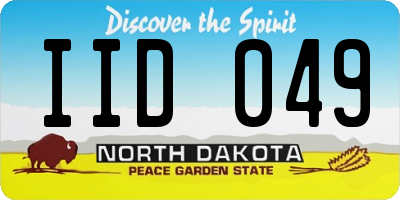 ND license plate IID049