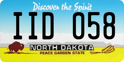 ND license plate IID058