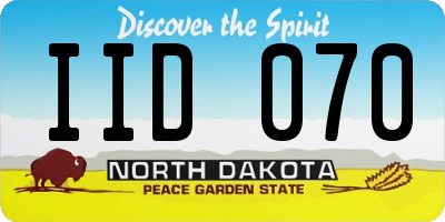 ND license plate IID070