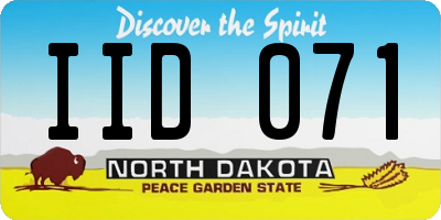 ND license plate IID071