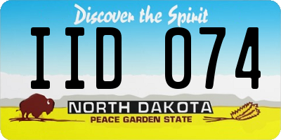 ND license plate IID074