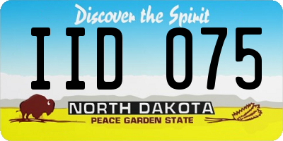 ND license plate IID075