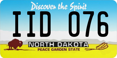 ND license plate IID076