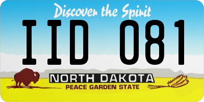 ND license plate IID081