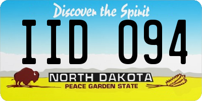 ND license plate IID094