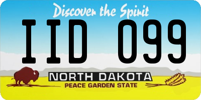 ND license plate IID099