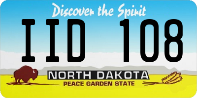 ND license plate IID108