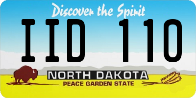 ND license plate IID110