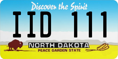 ND license plate IID111