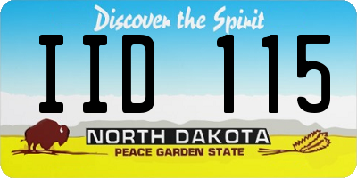 ND license plate IID115