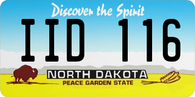 ND license plate IID116
