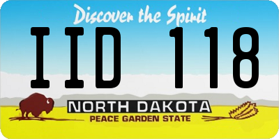 ND license plate IID118