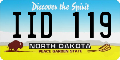 ND license plate IID119
