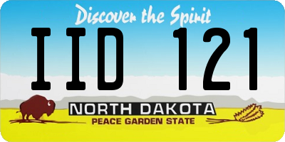 ND license plate IID121