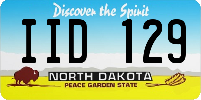 ND license plate IID129