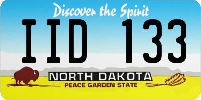 ND license plate IID133