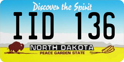 ND license plate IID136