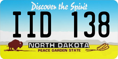 ND license plate IID138