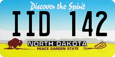 ND license plate IID142