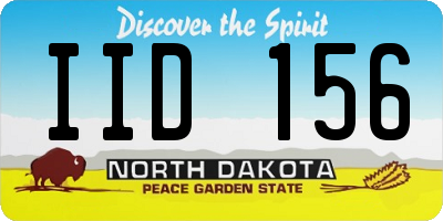 ND license plate IID156