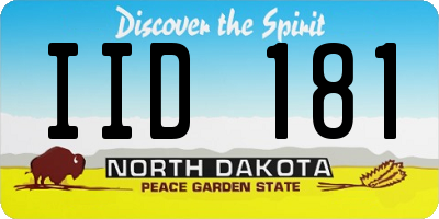 ND license plate IID181